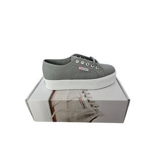NEW Superga 2790A Grey Sage Platform Sneakers | Size 7.5 | NIB